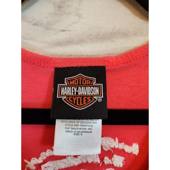 Harley-Davidson Motor‎ Cycles Women's Pink Cotton Scoop Neck Tank Top Size Small - Picture 3 of 6